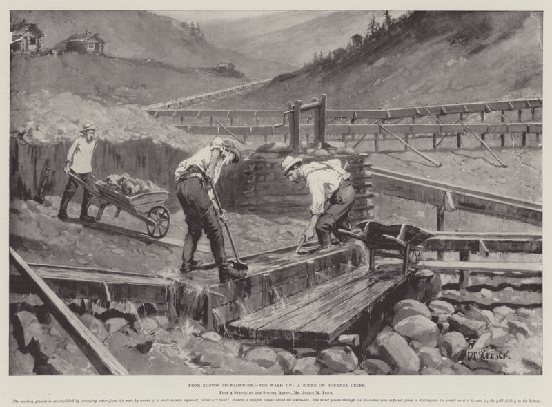 De Euston a Klondike, o Wash-Up, uma cena em Bonanza Creek de Arthur David McCormick