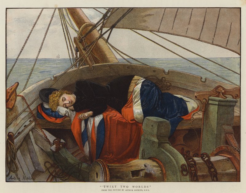 Twixt two Worlds (cor litho) de Arthur (after) Hopkins