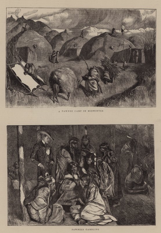 Um acampamento Pawnee no meio do inverno de Arthur Boyd Houghton