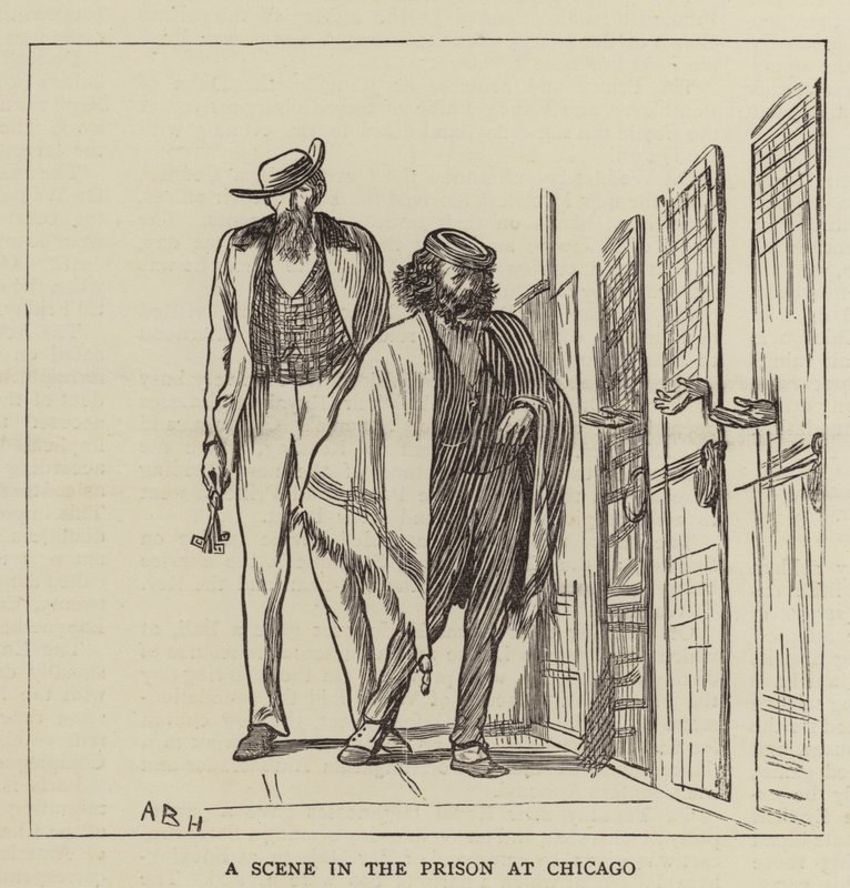 Uma cena na prisão de Chicago de Arthur Boyd Houghton