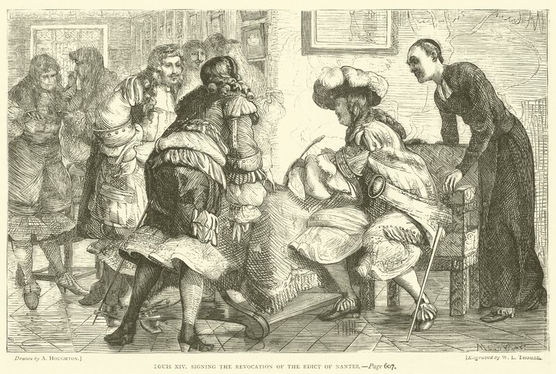 Louis XIV, assinando a revogação do Édito de Nantes de Arthur Boyd Houghton
