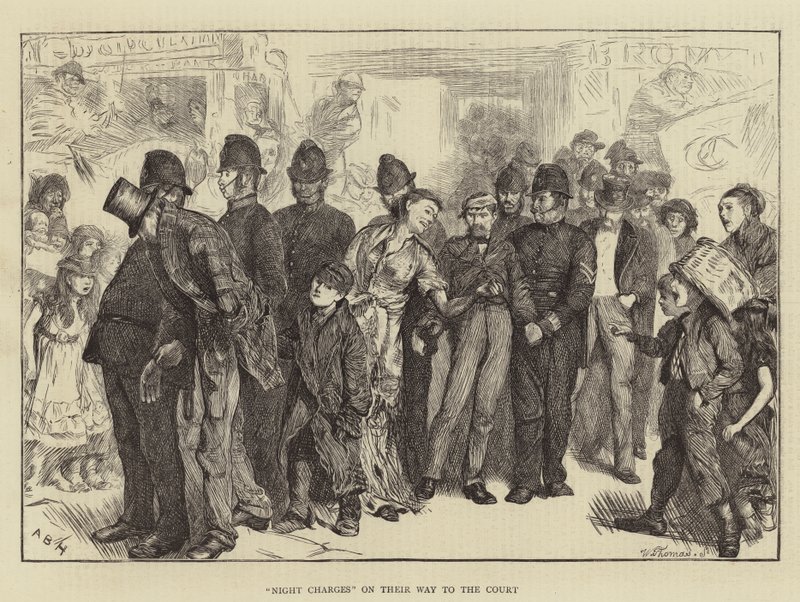 Encargos da noite em seu caminho para o tribunal de Arthur Boyd Houghton