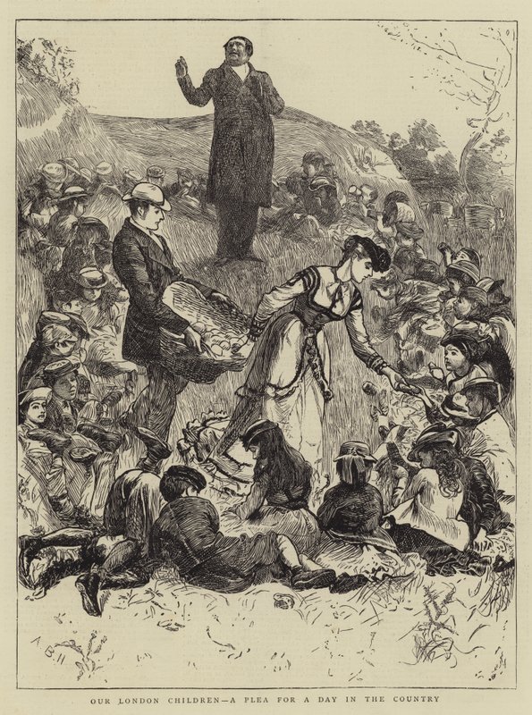 Nossas crianças de Londres, um apelo por um dia no país de Arthur Boyd Houghton