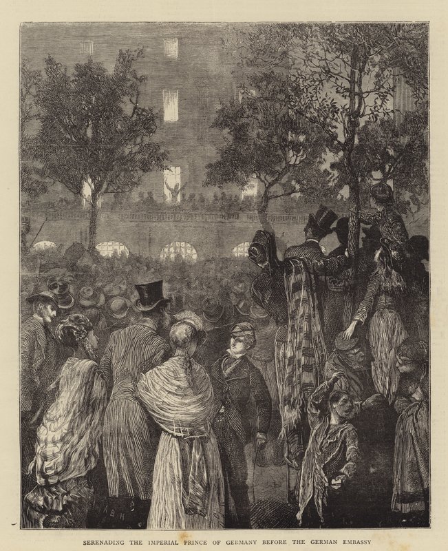 Serenata do Príncipe Imperial da Alemanha antes da Embaixada Alemã de Arthur Boyd Houghton