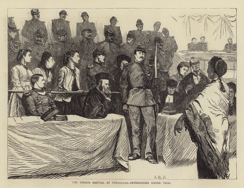 Os tribunais marciais em Versalhes, Petroleuses sob julgamento de Arthur Boyd Houghton