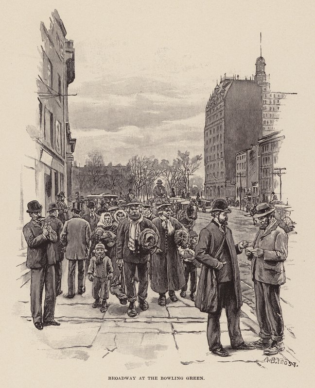 Broadway no Bowling Green (gravura) de Arthur Burdett Frost