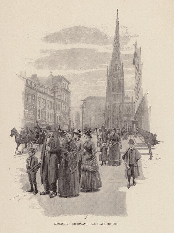 Vista da Broadway, perto da Igreja da Graça (gravura) de Arthur Burdett Frost