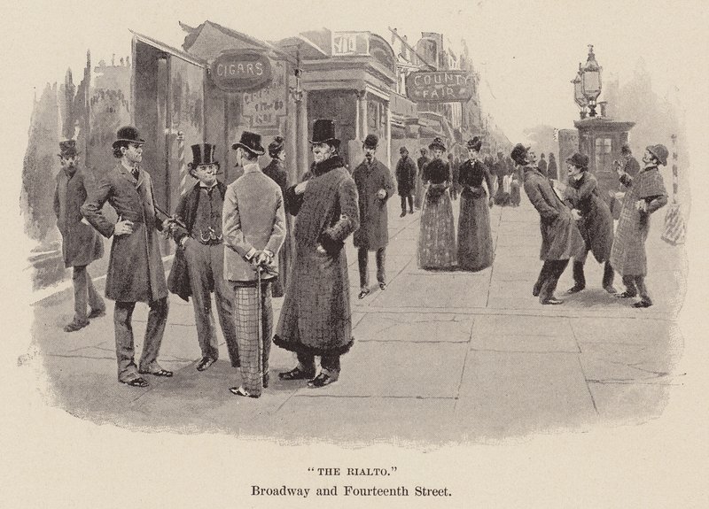 "O Rialto" (gravura) de Arthur Burdett Frost
