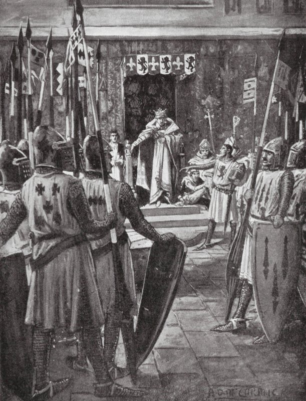 Henrique III e os Barões (litografia) de Arthur David (after) McCormick
