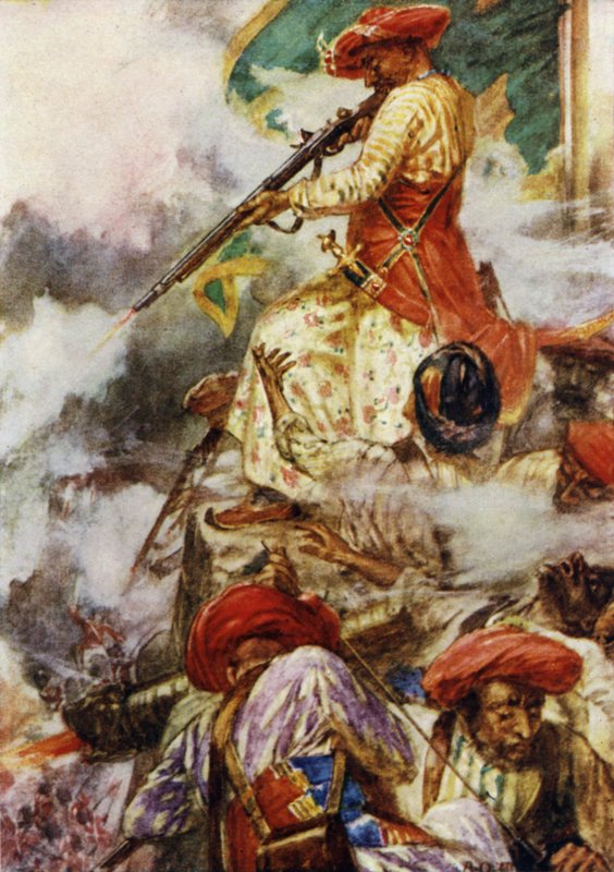 O próprio Tipu disparou friamente contra seus inimigos em avanço de Arthur David McCormick
