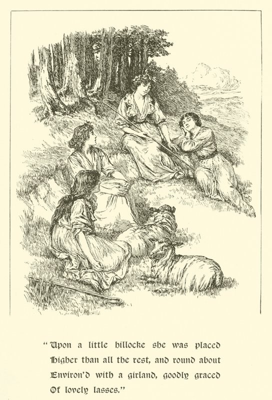 Sir Calidore, Cavaleiro de Cortesia, Coridon e Pastorella (gravura) de Arthur George Walker