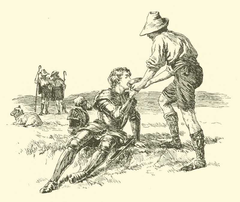 Sir Calidore, Knight Of Courtesy, The Quest Of The Blatant Beast (gravura) de Arthur George Walker