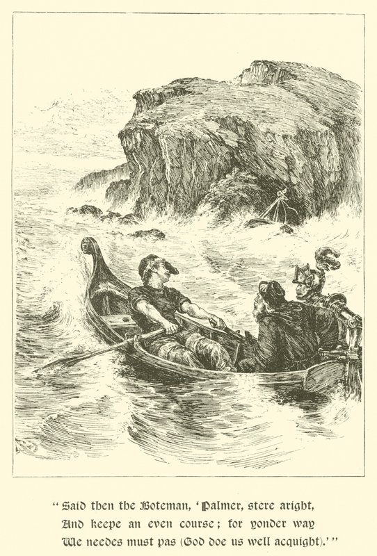 Sir Guyon, The Rock Of Reproach (gravura) de Arthur George Walker
