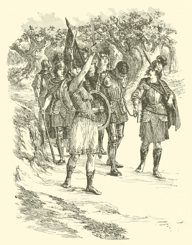 As Aventuras de Sir Artegall, Rainha das Amazonas (gravura) de Arthur George Walker