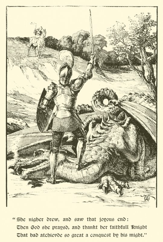 O Cavaleiro da Cruz Vermelha, A Última Luta (gravura) de Arthur George Walker