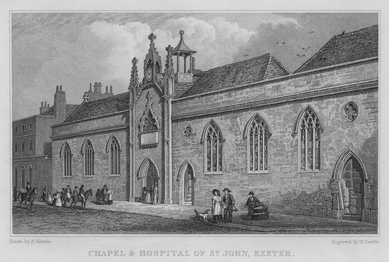 Capela e Hospital de São João, Exeter (gravura) de Arthur Glennie
