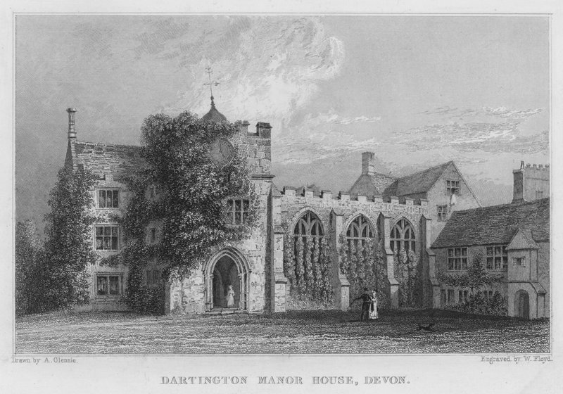 Darlington Manor House, Devon (gravura) de Arthur Glennie