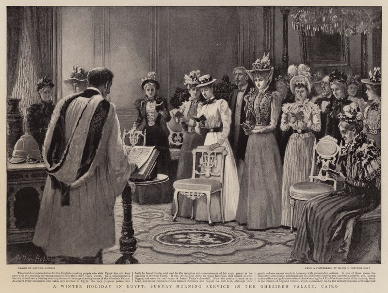 Férias de Inverno no Egito, Domingo de Manhã no Palácio Ghezireh, Cairo de Arthur Hopkins