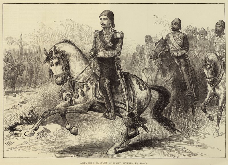 Abdul Hamid II, Sultão da Turquia, revendo suas tropas de Arthur Hopkins