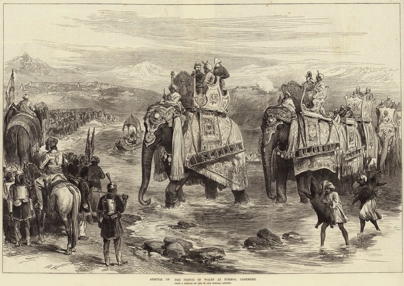 Chegada do Príncipe de Gales em Jummoo, Cashmere de Arthur Hopkins