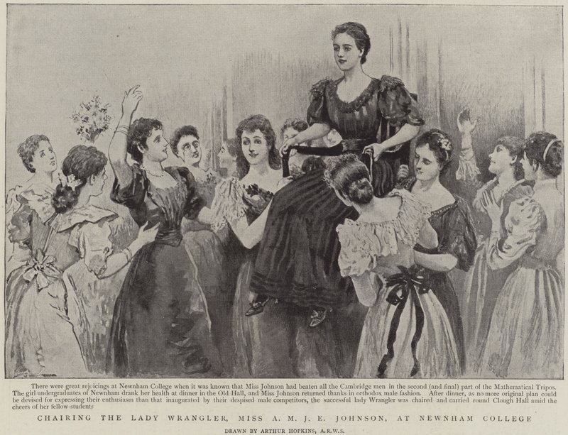 Presidindo a senhora Wrangler, senhorita AMJE Johnson, em Newnham College, Cambridge de Arthur Hopkins