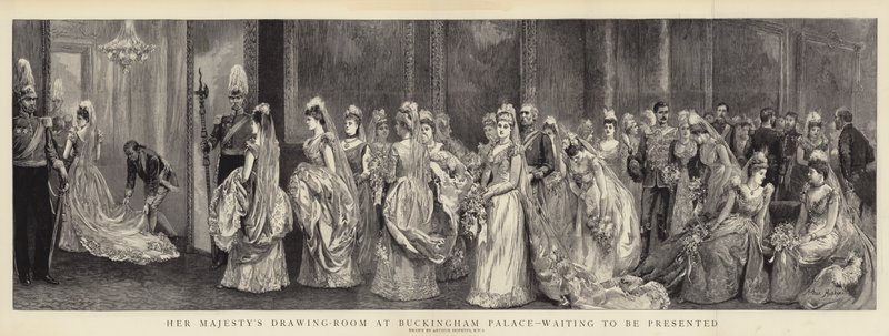 Salão de Sua Majestade no Palácio de Buckingham, esperando para ser apresentado de Arthur Hopkins