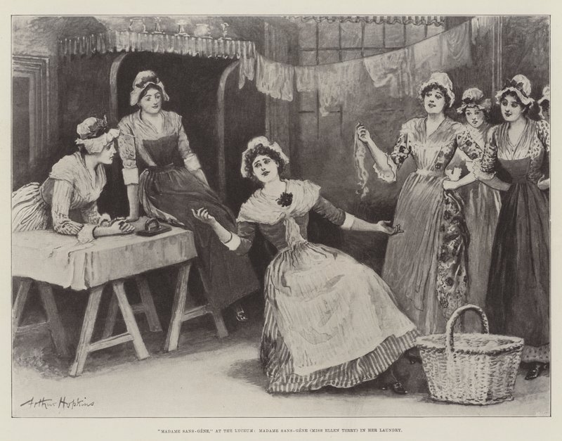 Madame Sans-Gene, no Lyceum, Madame Sans-Gene (Miss Ellen Terry) em sua lavanderia de Arthur Hopkins