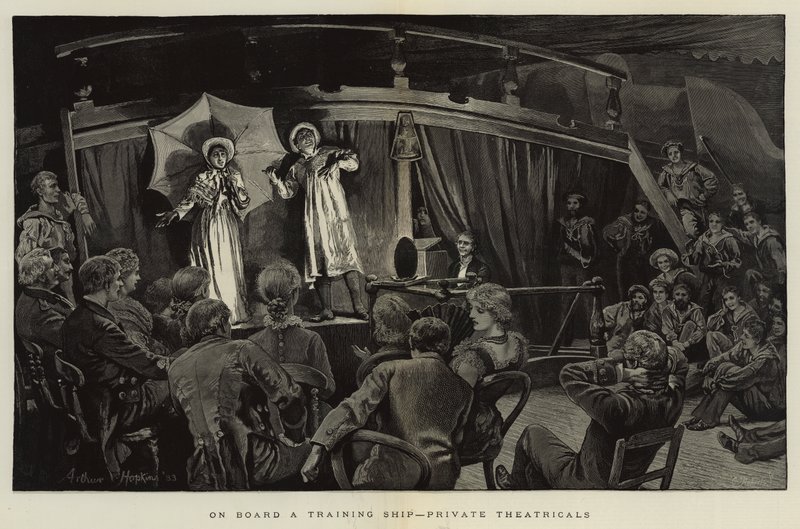 A bordo de um navio de treinamento, teatrais particulares de Arthur Hopkins