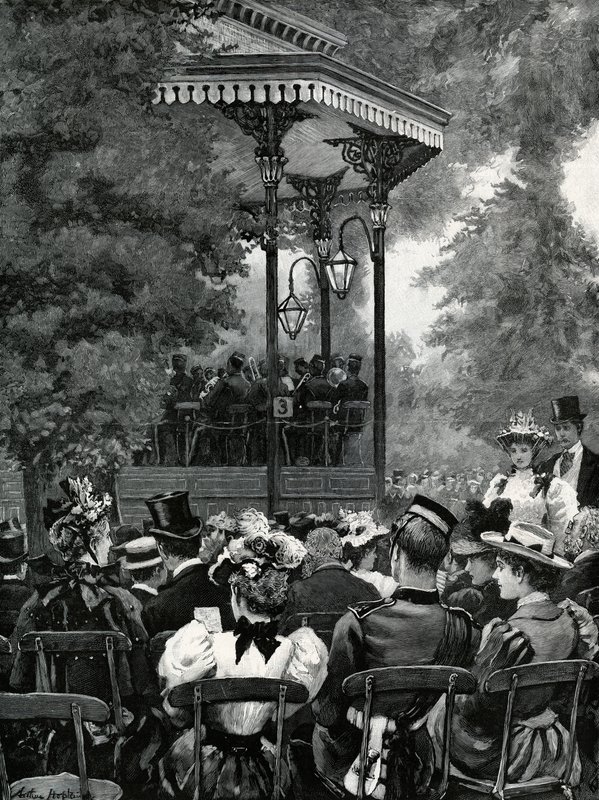 Música ao ar livre em Londres: Ouvindo a banda militar no Hyde Park de Arthur Hopkins