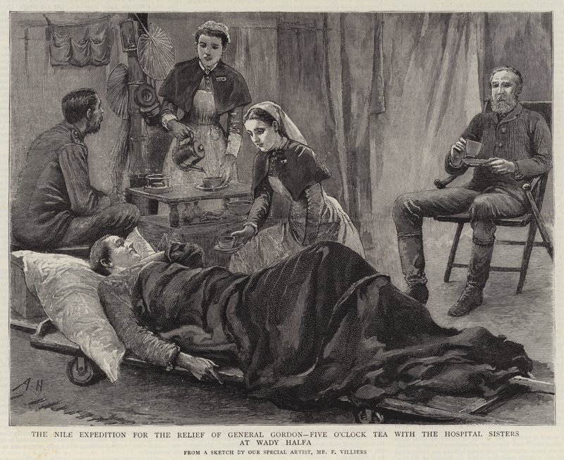 A Expedição do Nilo para o Socorro do General Gordon, Chá das Cinco Horas com as Irmãs do Hospital em Wady Halfa de Arthur Hopkins