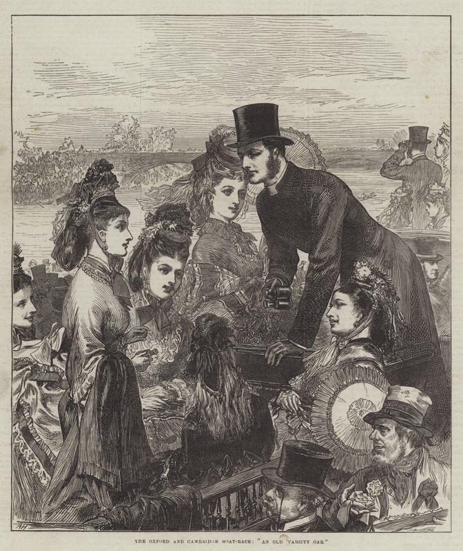 Corrida de barcos de Oxford e Cambridge, um remo antigo do time do colégio de Arthur Hopkins