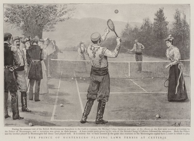 O Príncipe de Montenegro jogando tênis em Cettinje de Arthur Hopkins