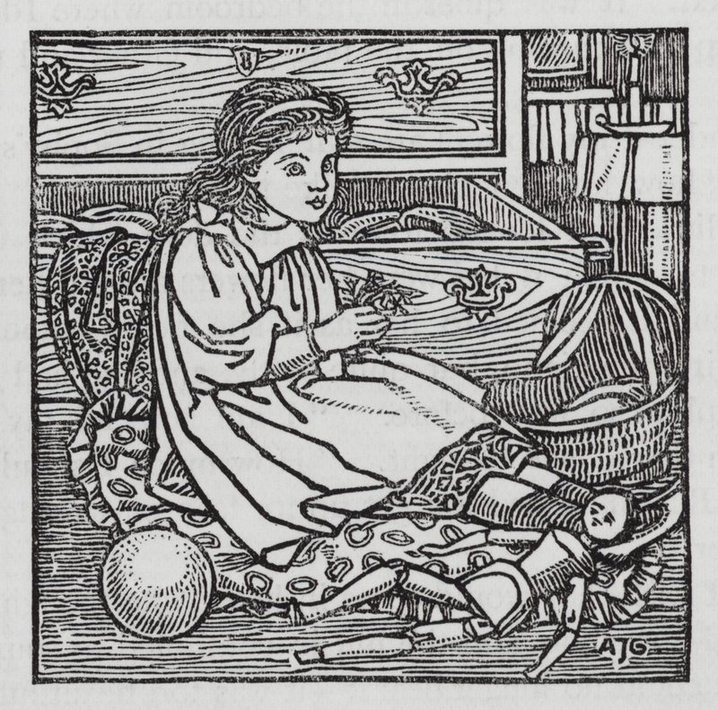 Hans Christian Andersen: As Pequenas Flores de Ida (litho) de Arthur Joseph Gaskin