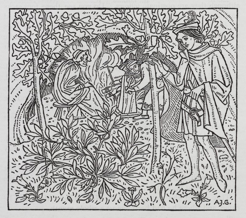 Hans Christian Andersen: O Jardim do Paraíso (litho) de Arthur Joseph Gaskin