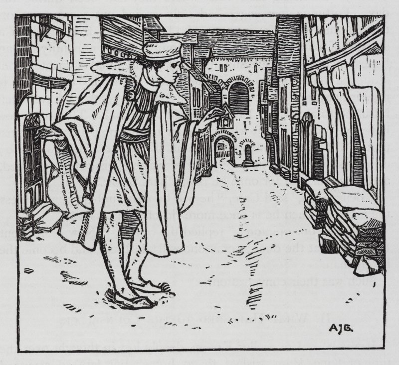 Hans Christian Andersen: O Goloshes da Fortuna (litho) de Arthur Joseph Gaskin