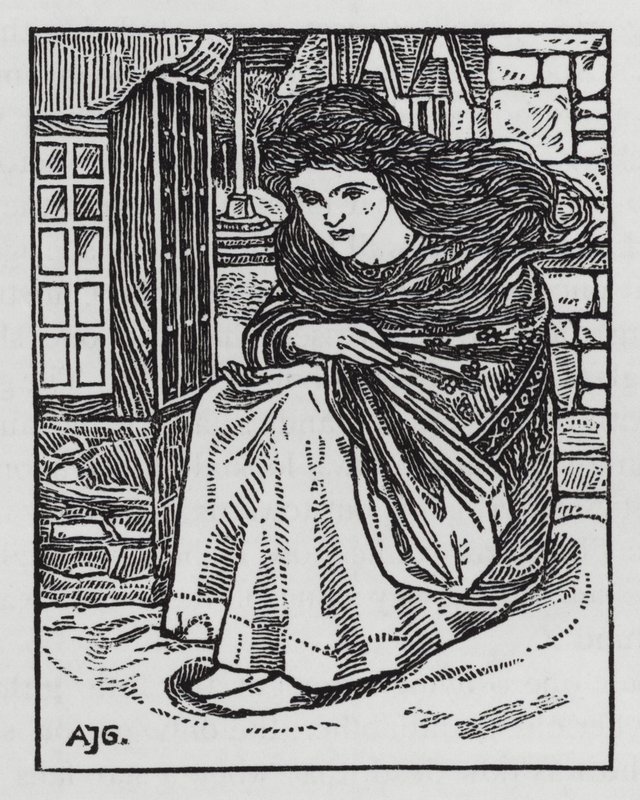 Hans Christian Andersen: A Menina do Fósforo (litho) de Arthur Joseph Gaskin