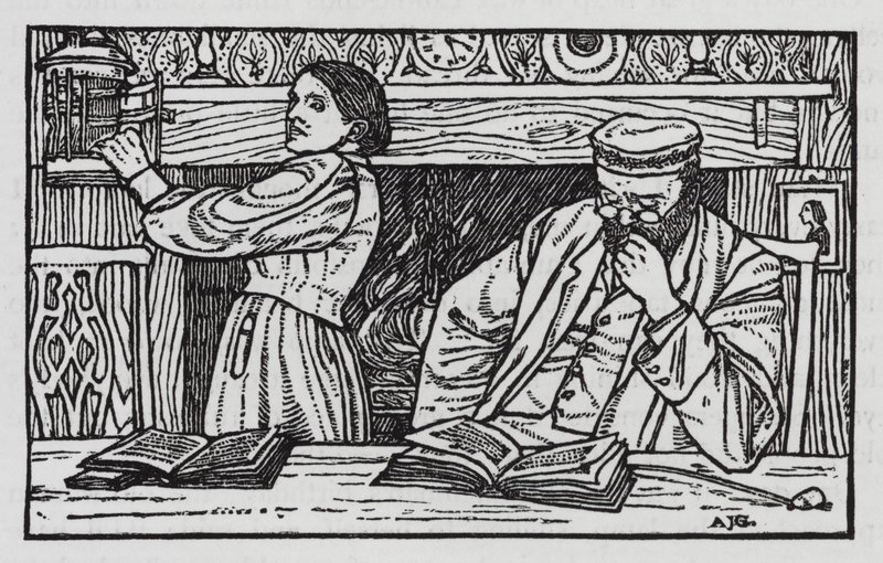 Hans Christian Andersen: A Lâmpada de Rua Velha (litho) de Arthur Joseph Gaskin