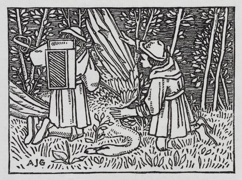 Hans Christian Andersen: O Companheiro de Viagem (litho) de Arthur Joseph Gaskin