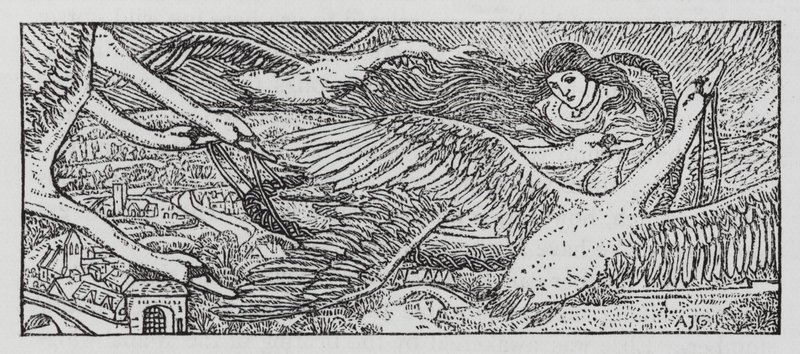 Hans Christian Andersen: Os Cisnes Selvagens (litho) de Arthur Joseph Gaskin