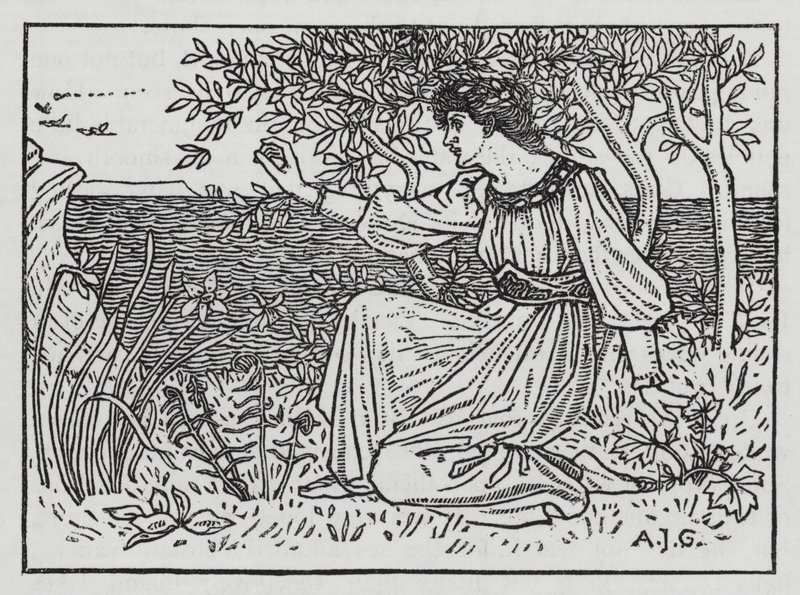 Hans Christian Andersen: Os Cisnes Selvagens (litho) de Arthur Joseph Gaskin