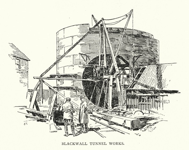 Trabalhos no túnel de Blackwall (litografia) de Arthur Moreland