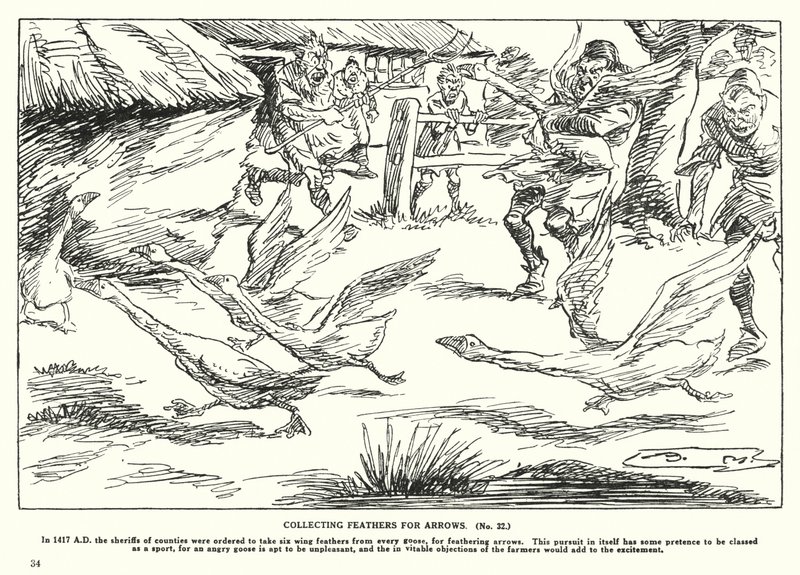 Recolha de penas para flechas (litografia) de Arthur Moreland
