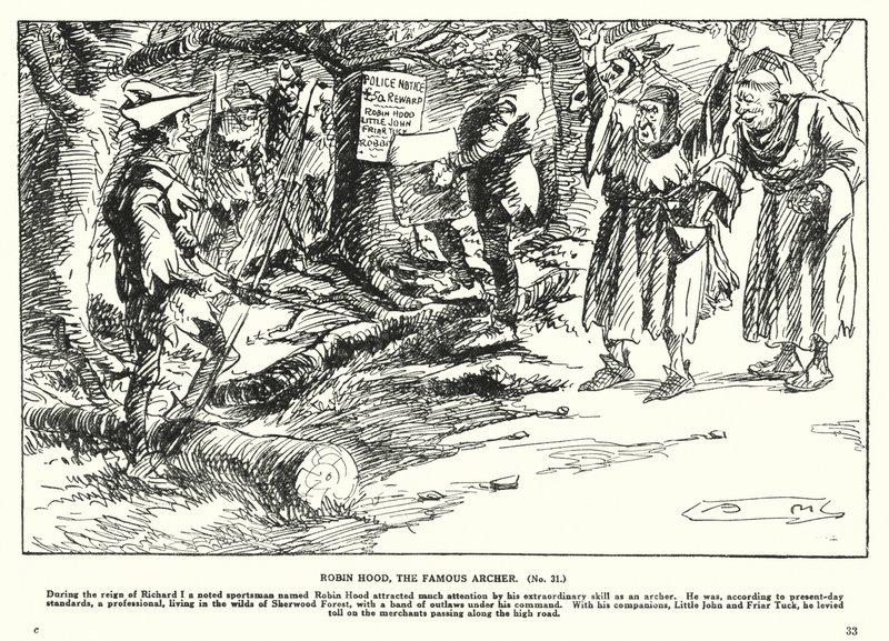 Robin dos Bosques, o famoso arqueiro (litografia) de Arthur Moreland