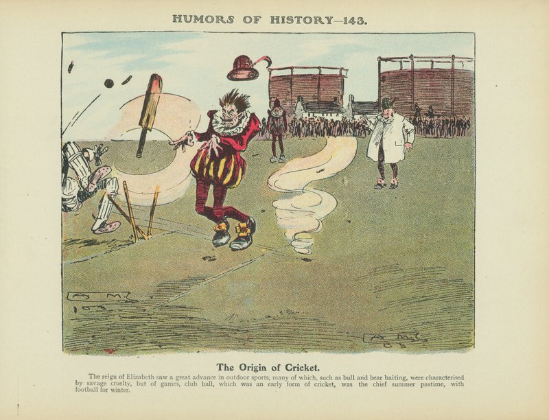 A origem do críquete (litografia a cores) de Arthur Moreland