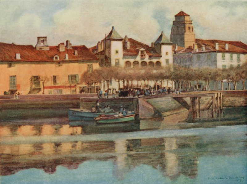 País Basco: Lohobiague, St Jean de Luz (cor litho) de Arthur Romilly Fedden