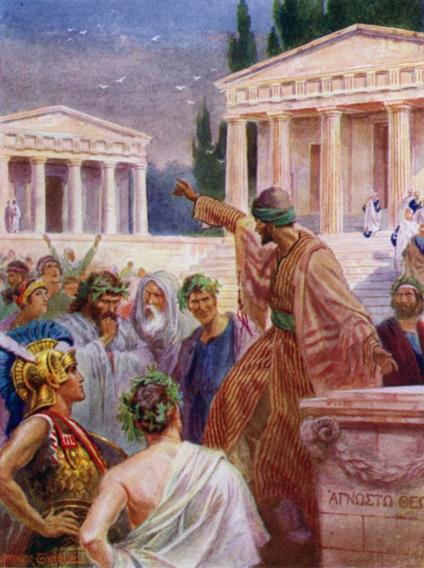 Pregação de Paulo em Atenas (cor litho) de Arthur Twidle