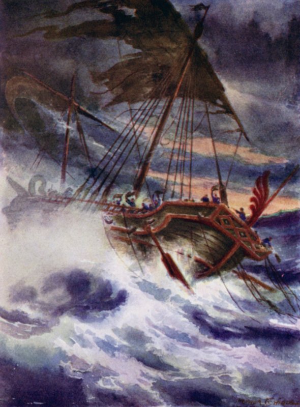 Paul, o naufrágio (cor litho) de Arthur Twidle