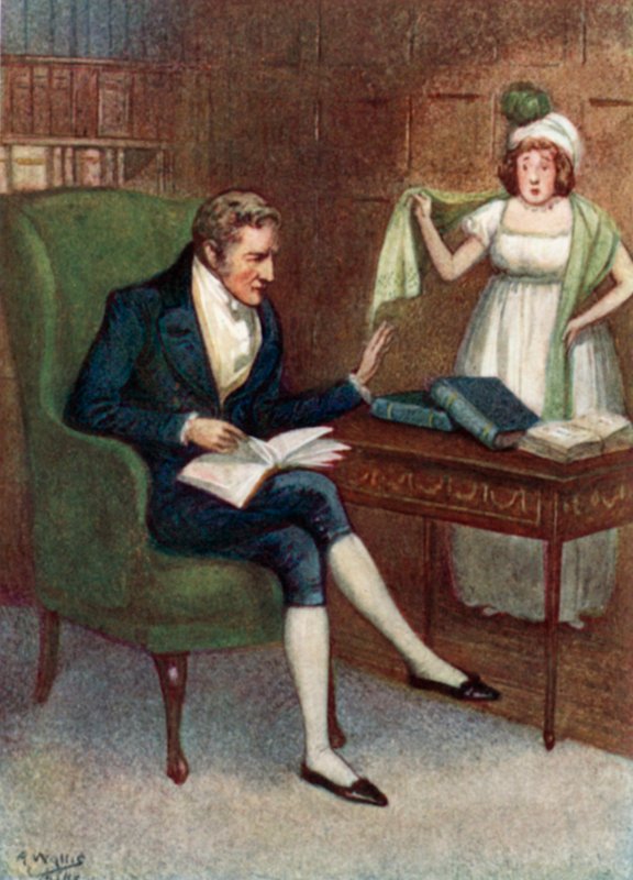 Ilustração para Orgulho e Preconceito por Jane Austen de Arthur Wallis Mills