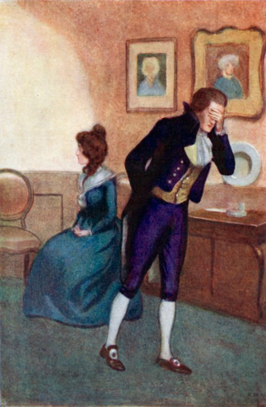 Ilustração para Senso e Sensibilidade por Jane Austen de Arthur Wallis Mills