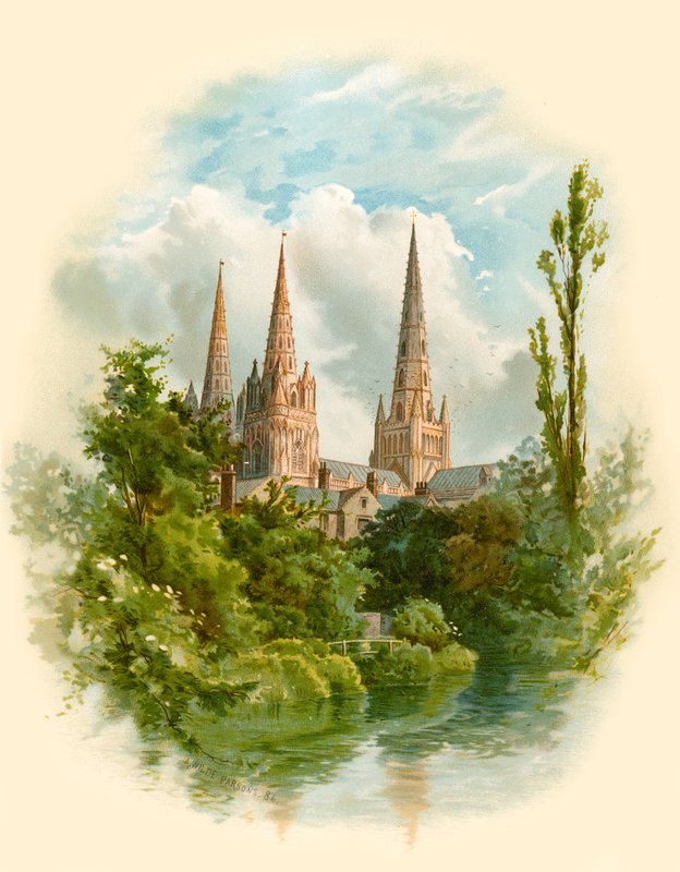 Catedral de Lichfield, sudoeste de Arthur Wilde Parsons